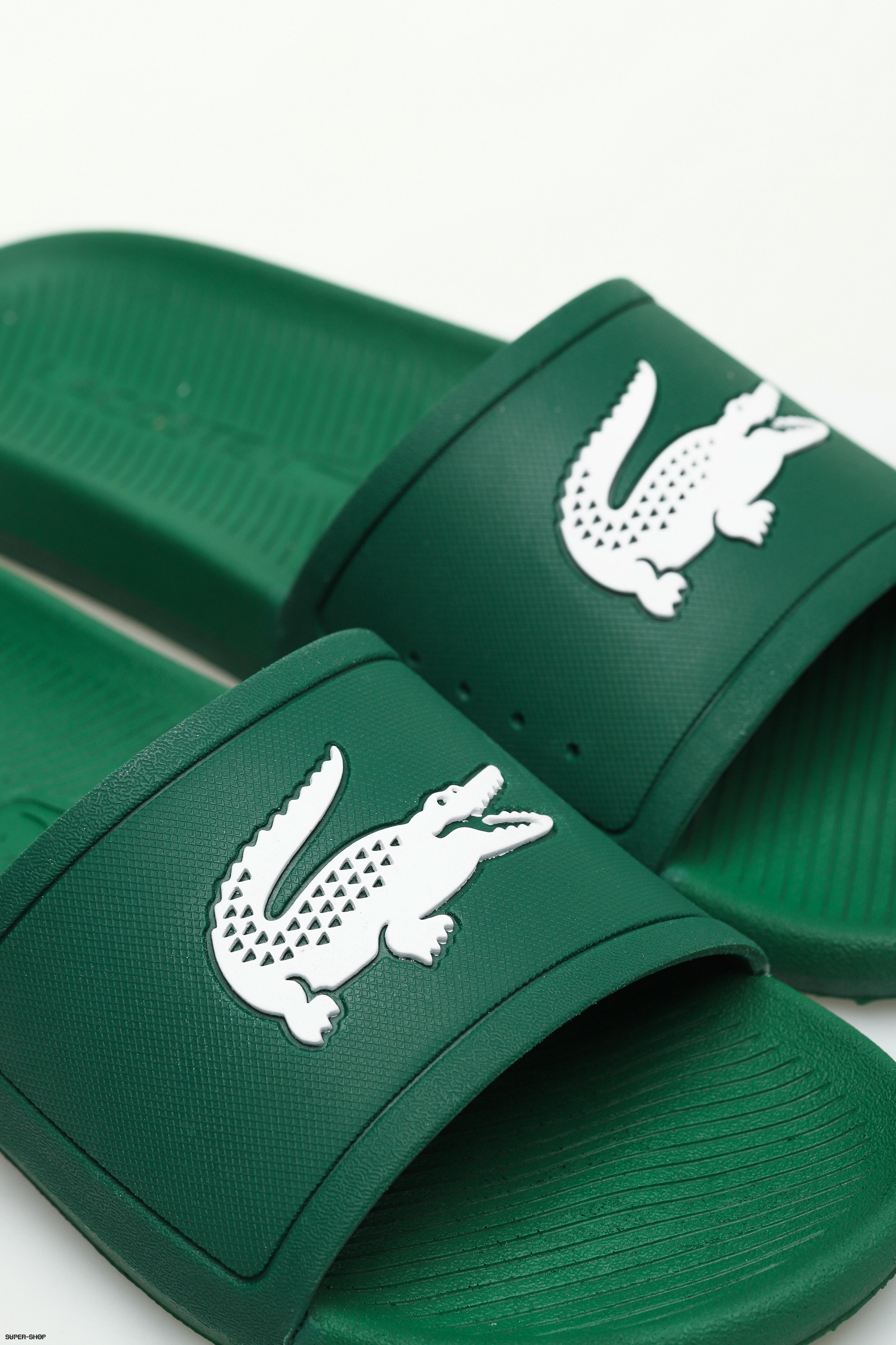 Green Slides Summer Beach Pool Shoes Lacoste Croco 119 1 Mens White