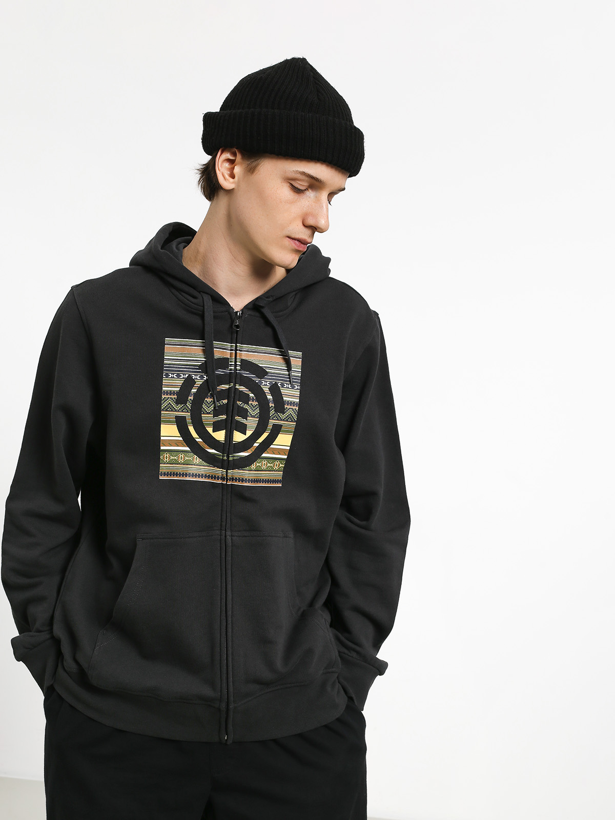 Element Indiana Logo Block ZHD Hoodie (off black)