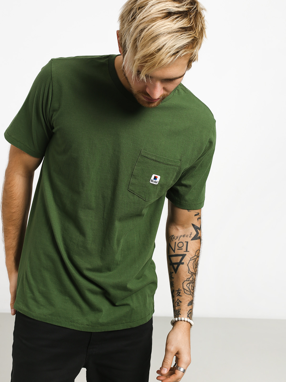 Brixton Stowell Pkt T-shirt (leaf)