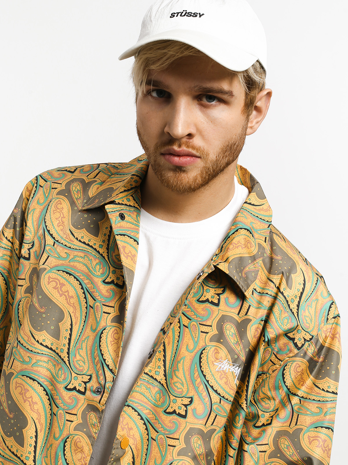 Stussy Paisley Coach Jacket - yellow (gold)