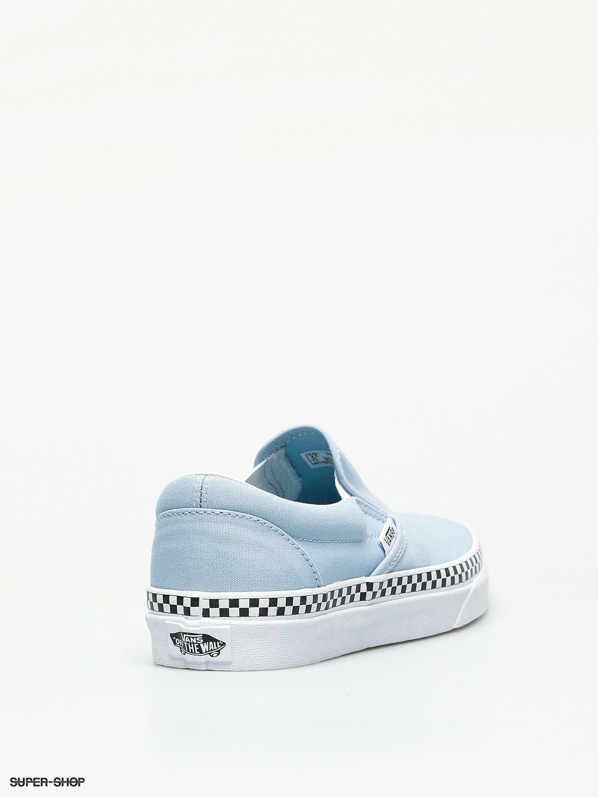 Blue vans best sale with checkered foxing