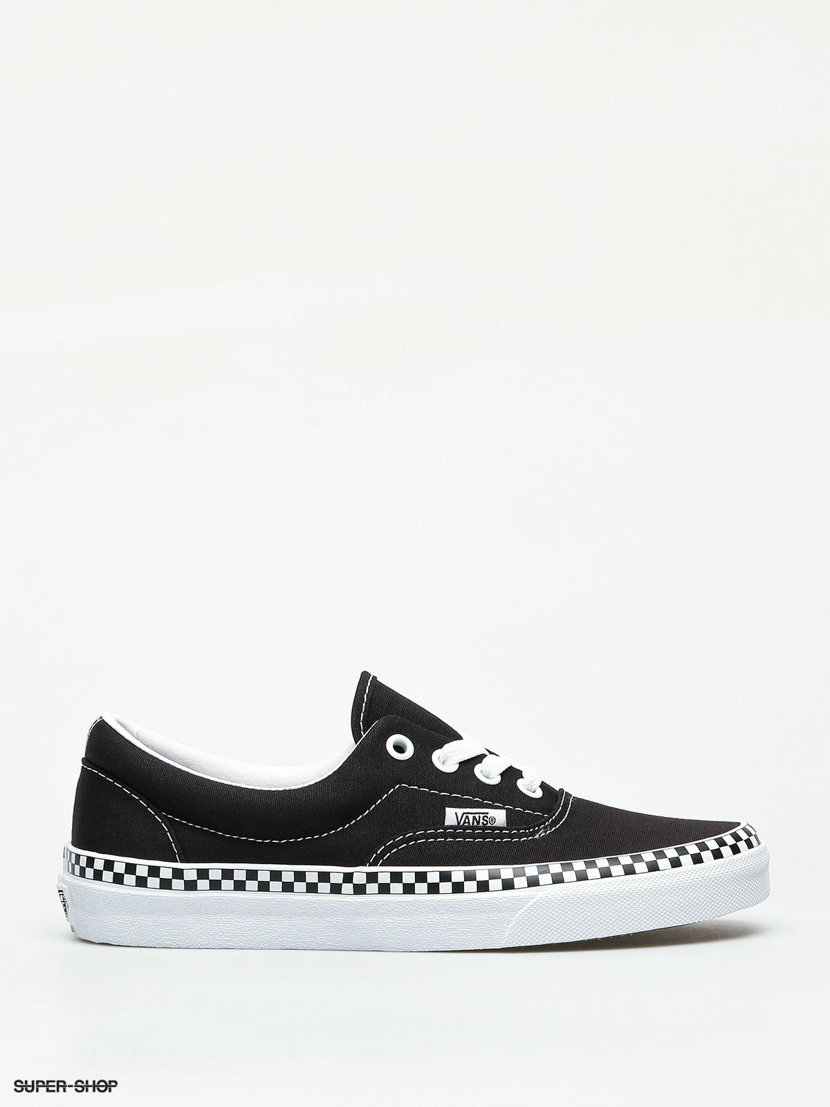 vans era checkerboard foxing black skate shoes