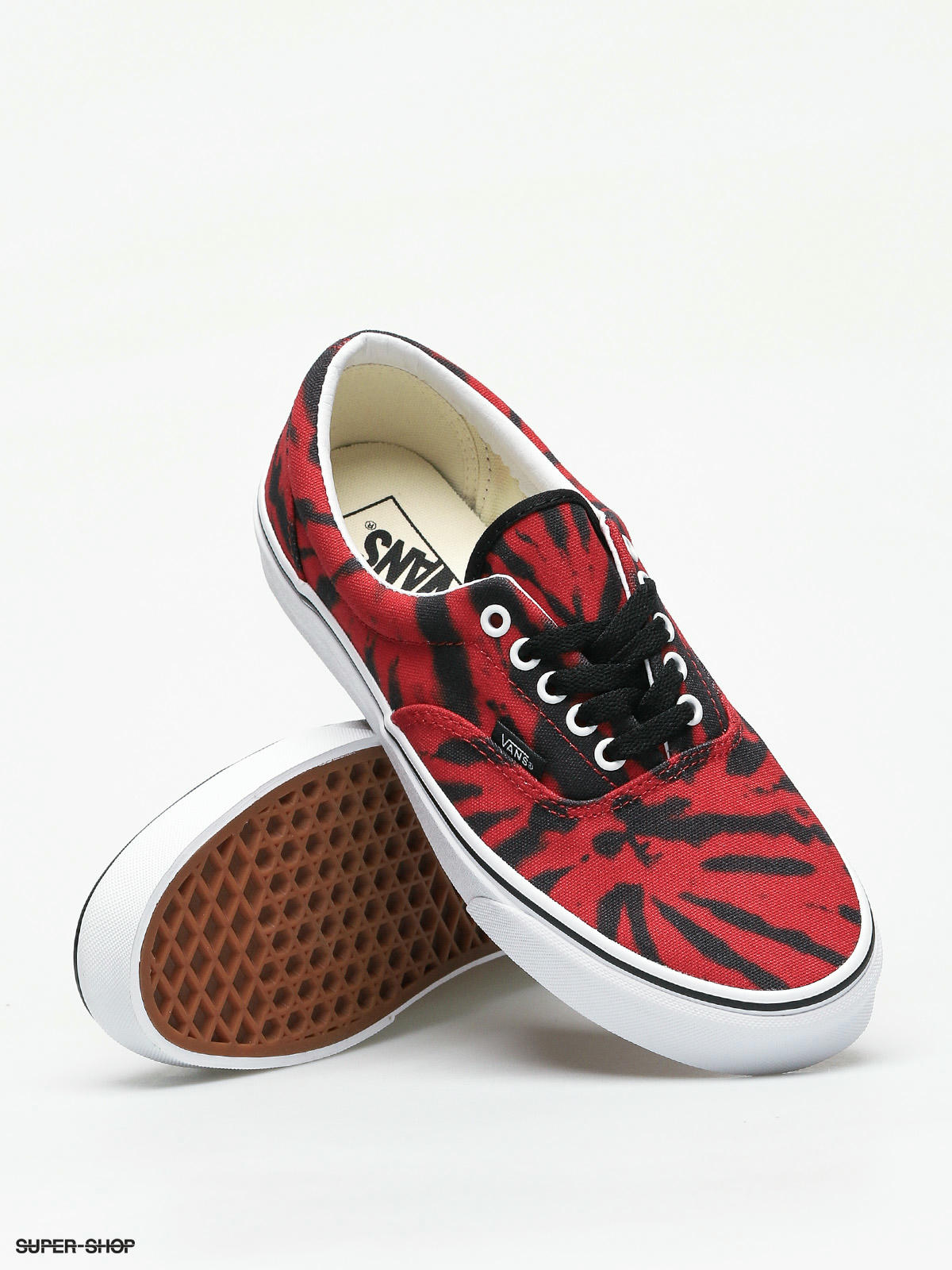 vans era tie dye tango red