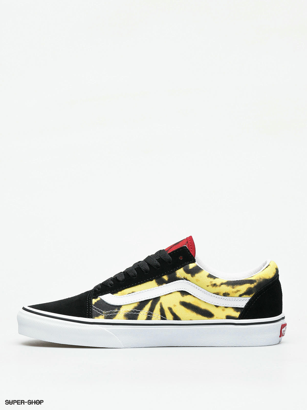 black and yellow tie dye vans