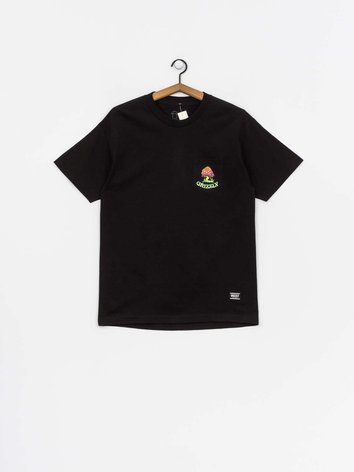Grizzly Griptape Black Light Bear Pocket T-shirt (black)