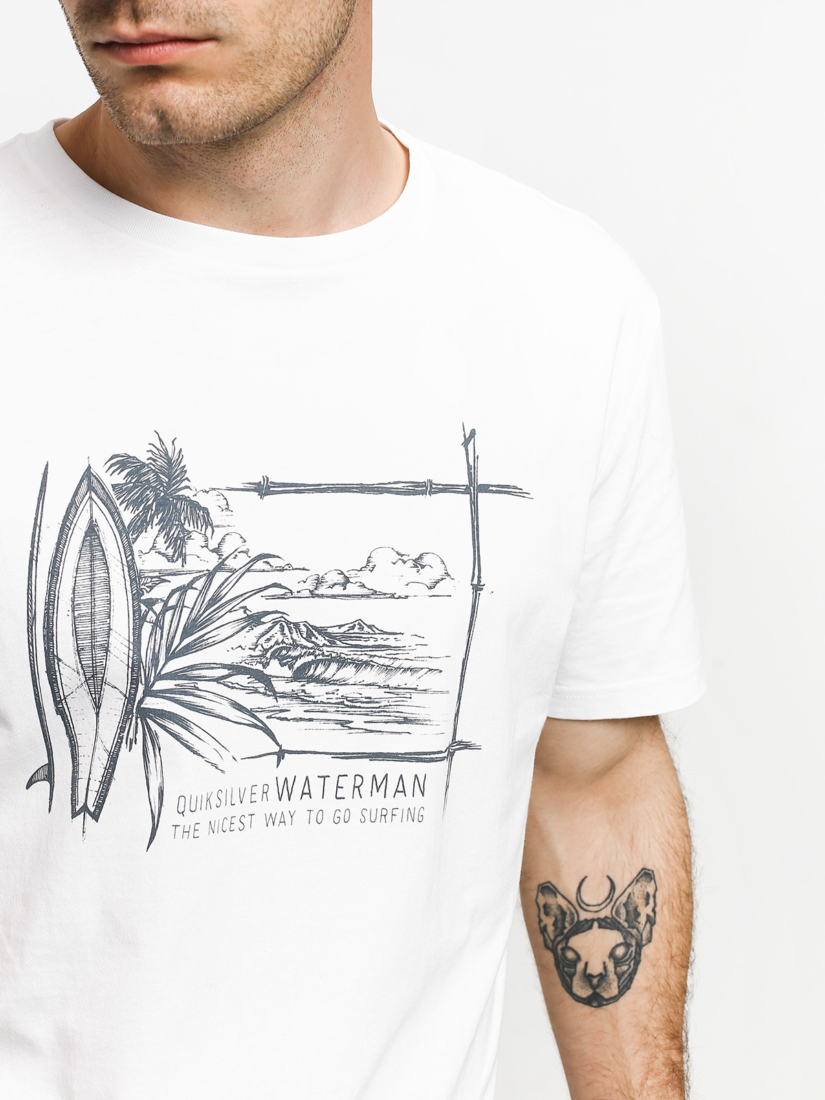 Quiksilver Waterman Simple Lines T-shirt (white)