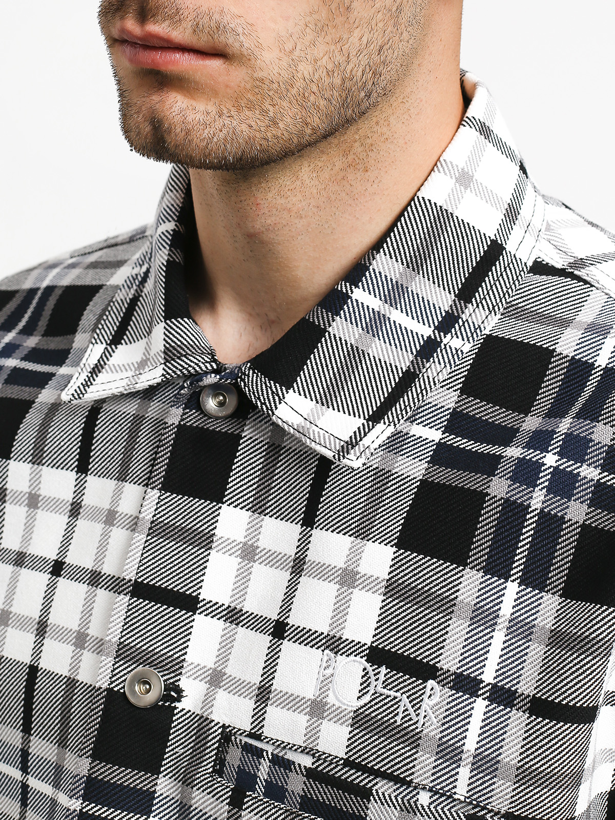 Polar Skate Plaid Work Jacket (grey)