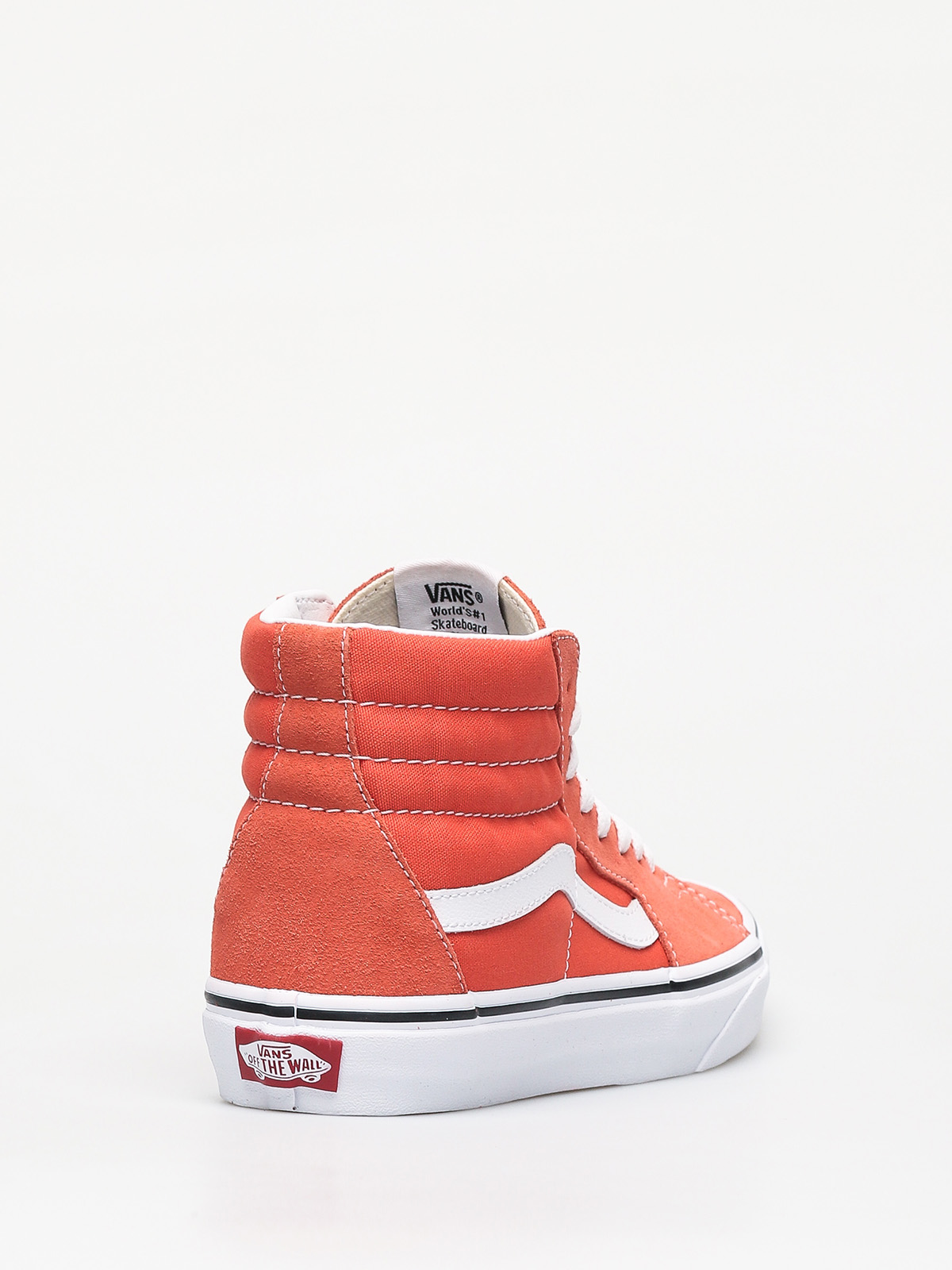 Vans Sk8 Hi Shoes (emberglowtrue white) WALL RED & WHT HIGH TOP SKATE SHOES