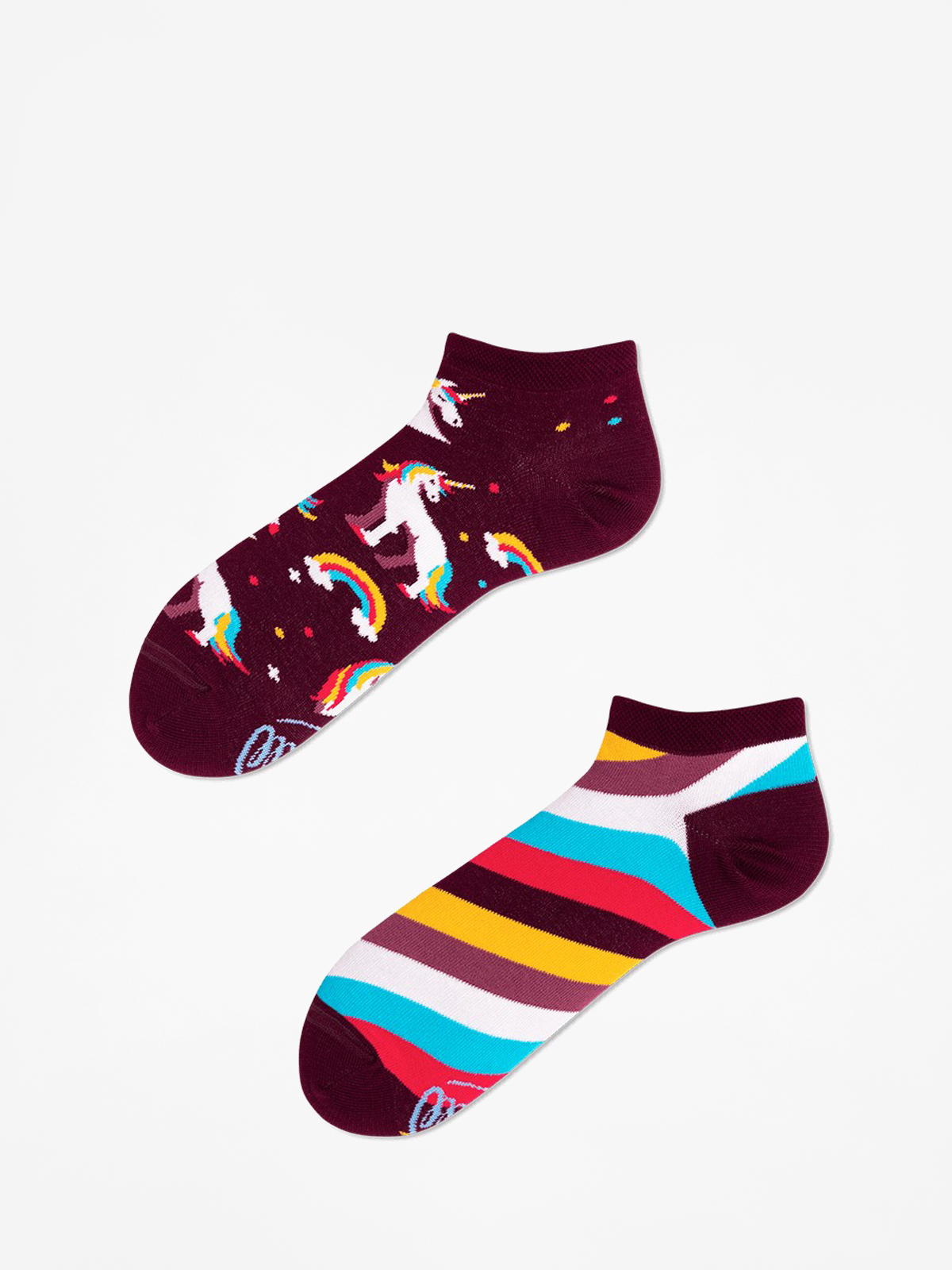 Many Mornings The Unicorn Low Socks (burgundy)