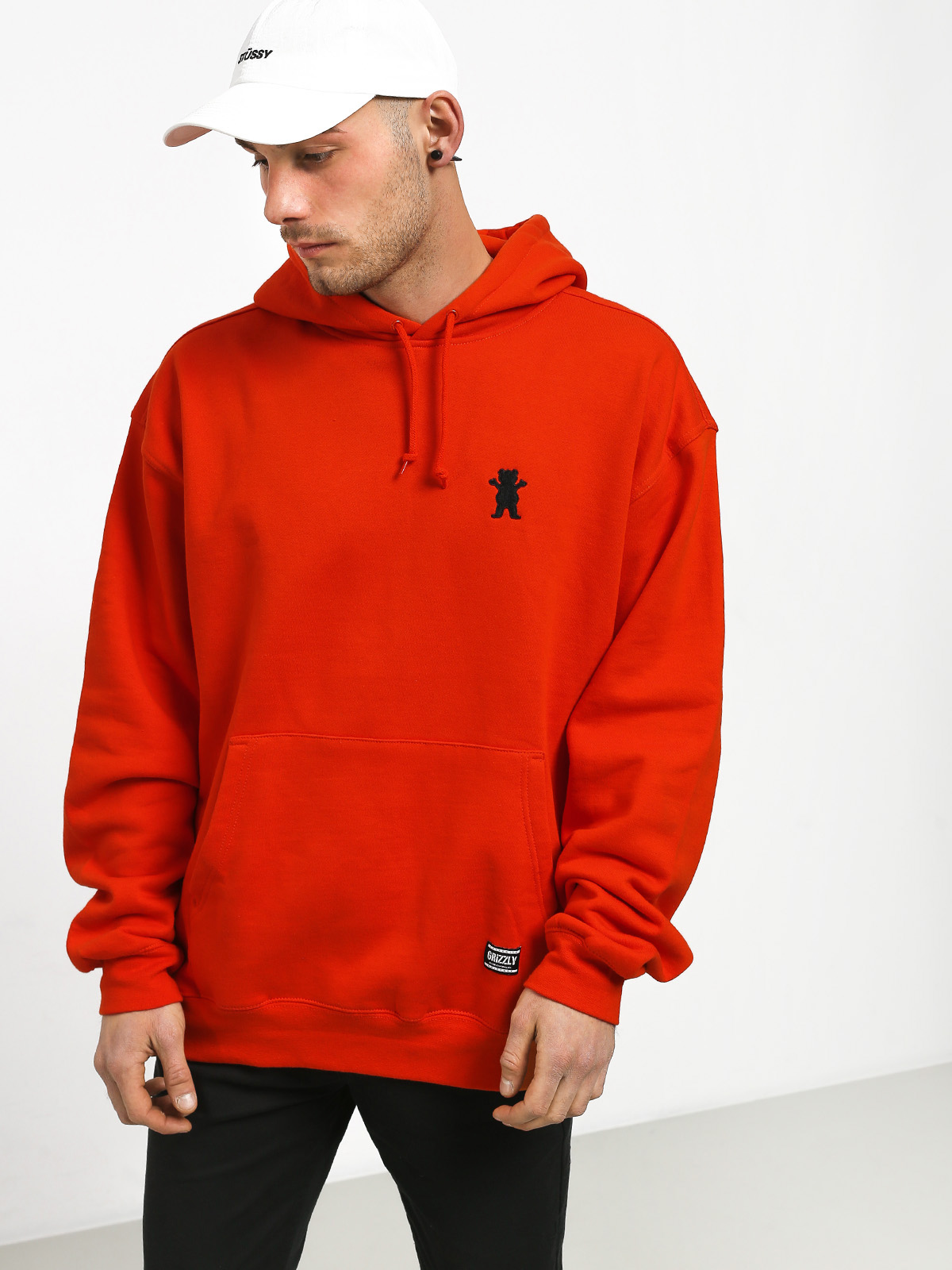 Grizzly Griptape Og Bear Embroidered HD Hoodie (safety orange)