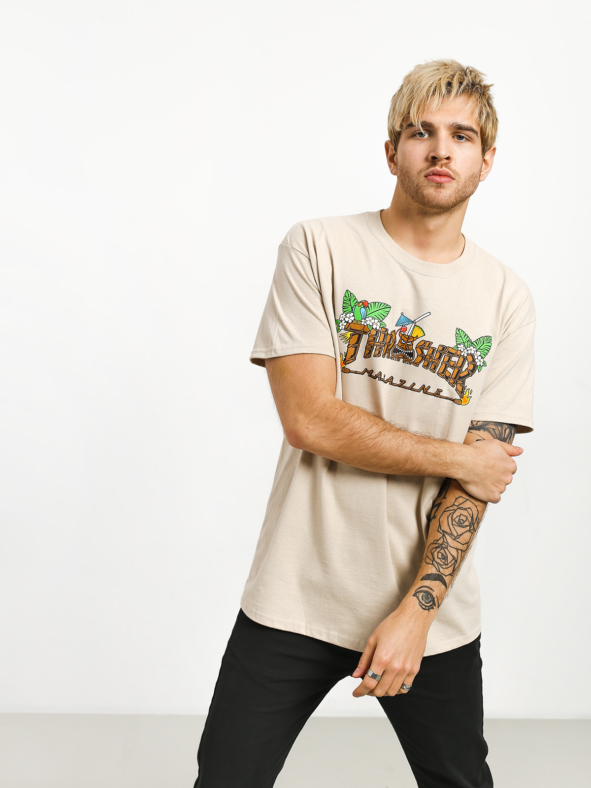 tan thrasher shirt