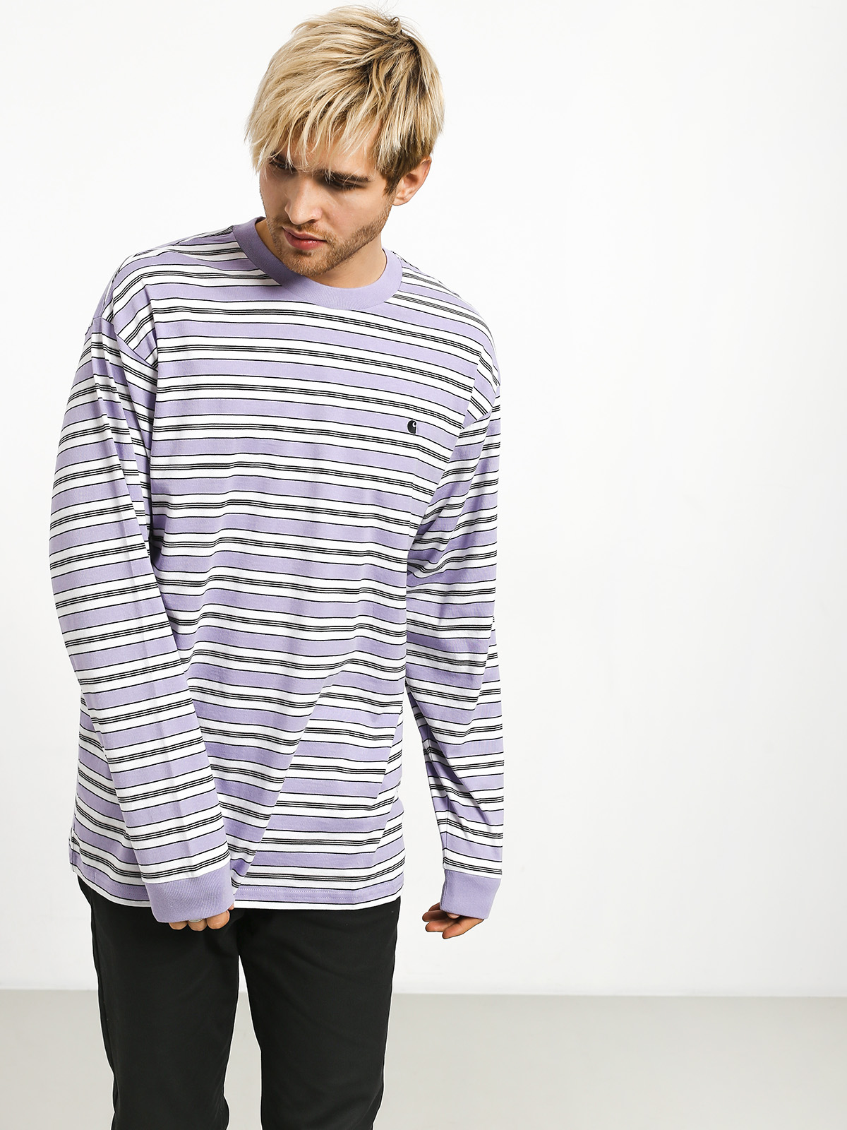 Carhartt WIP Huron Longsleeve (huron stripe/soft lavender/black)