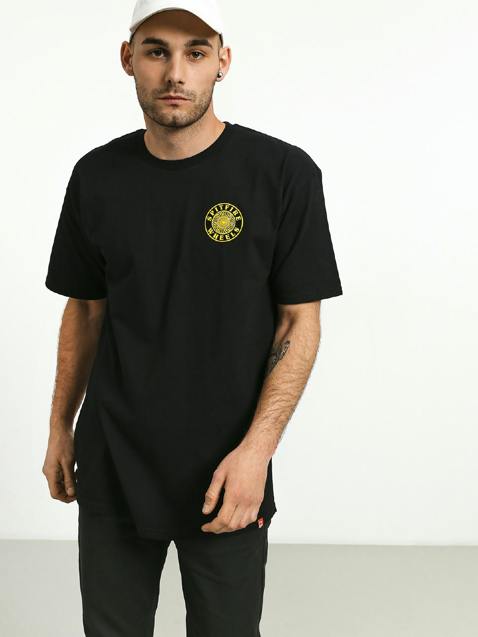 Spitfire Og Circle Outline T-shirt (black/yellow)