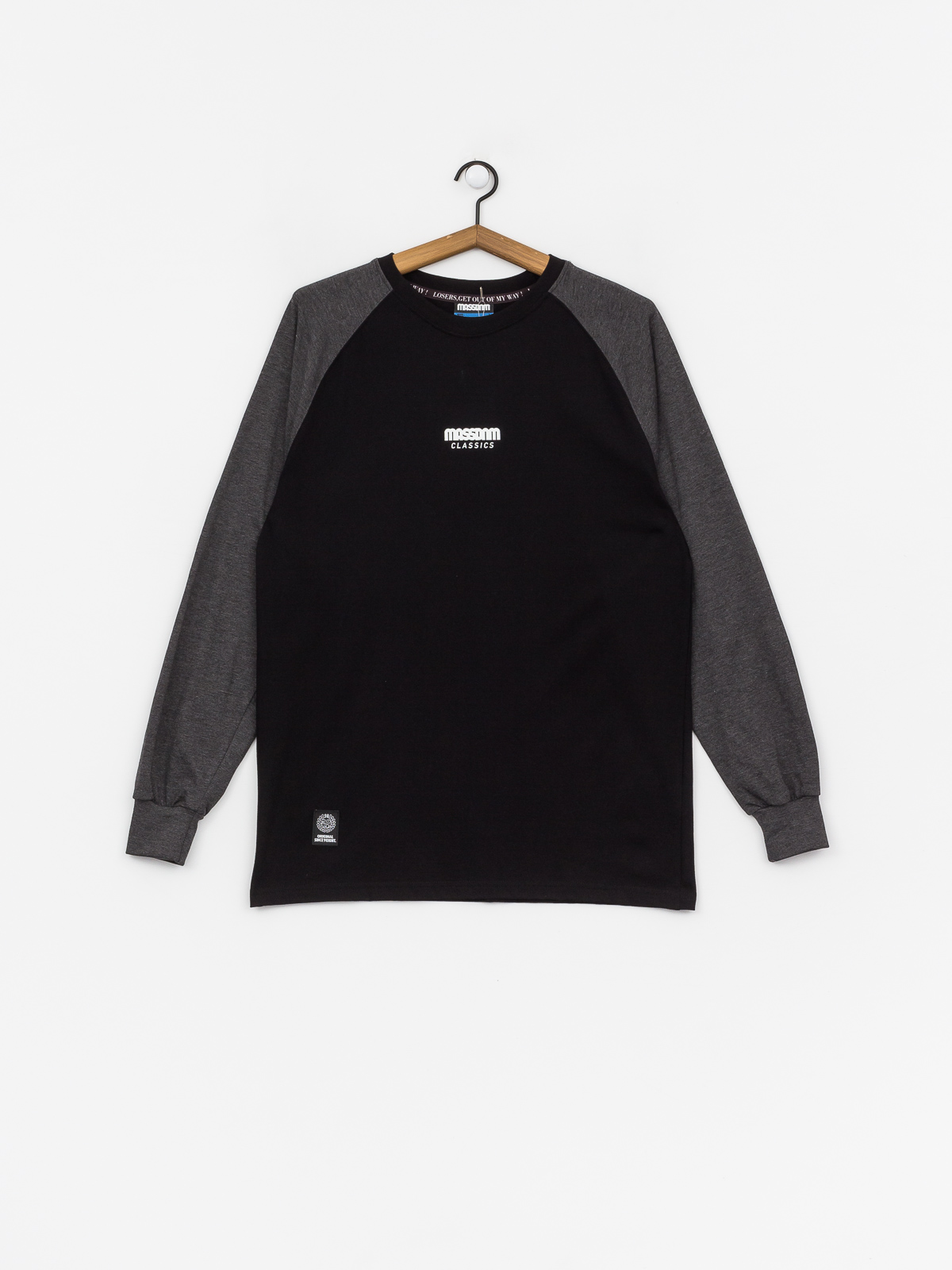 MassDnm Classics Small Logo Longsleeve (black/dark heather grey)