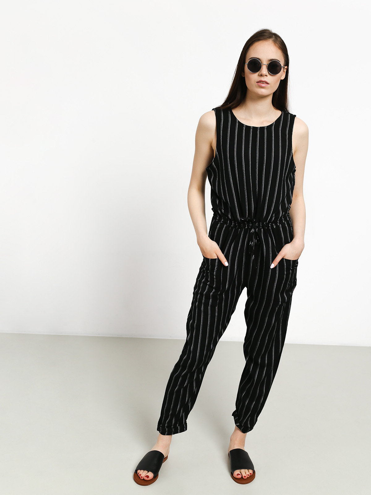 Womens RVCA Pop Out Overall (black stripe)