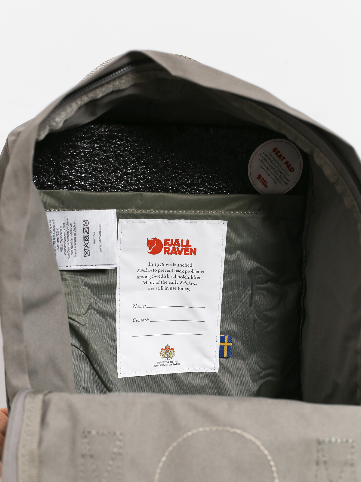 Fjallraven kanken cheap inside label