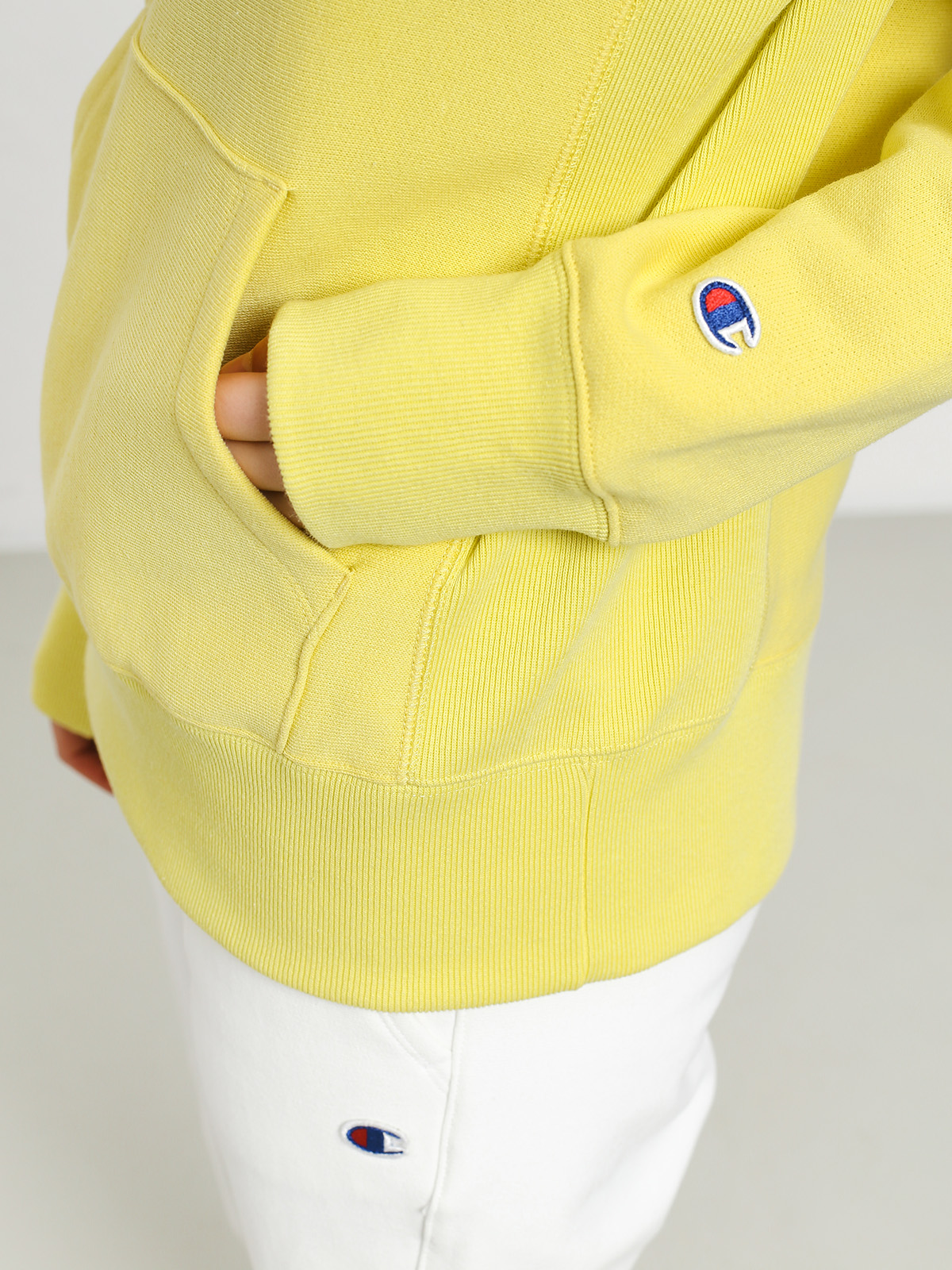 Hooded Sweatshirt Yellow Crew Neck Champion Champion Sweater Gelb