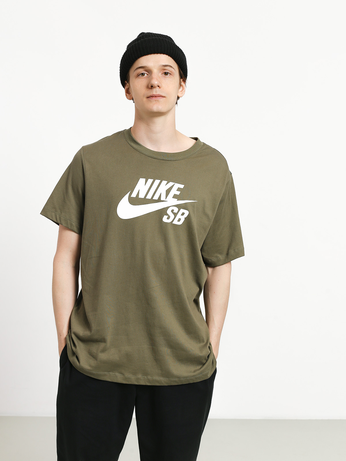 Nike SB Dri Fit T-shirt (medium olive/white)