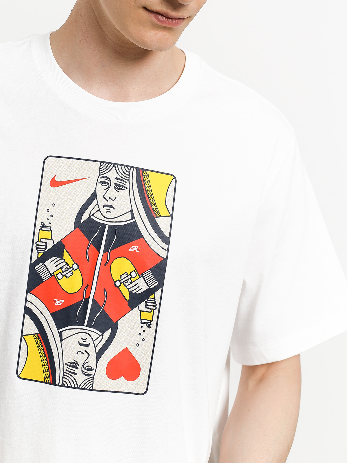 Nike SB Queen Card T-shirt white (white/habanero red)