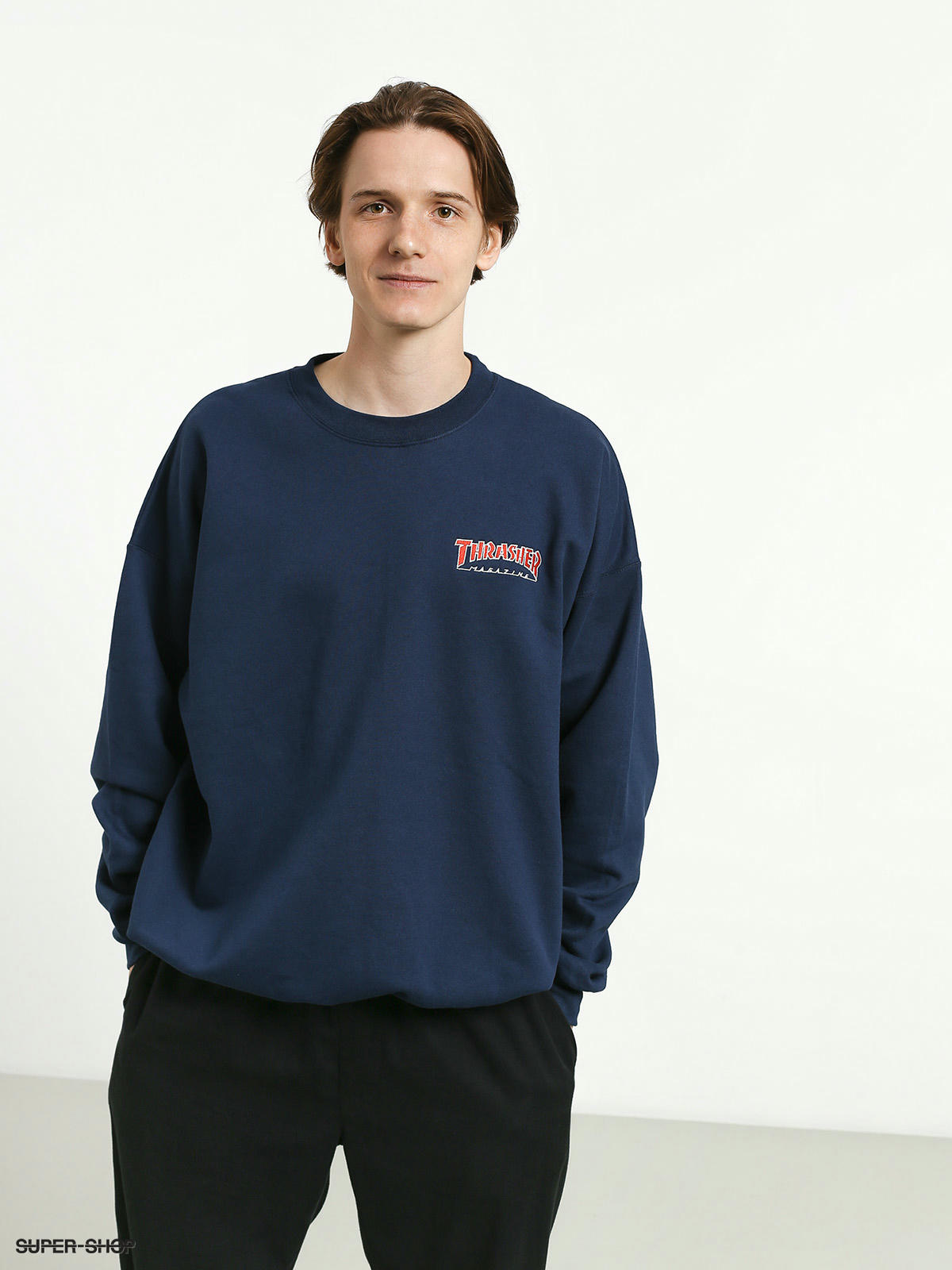 Thrasher outlined hotsell crewneck navy