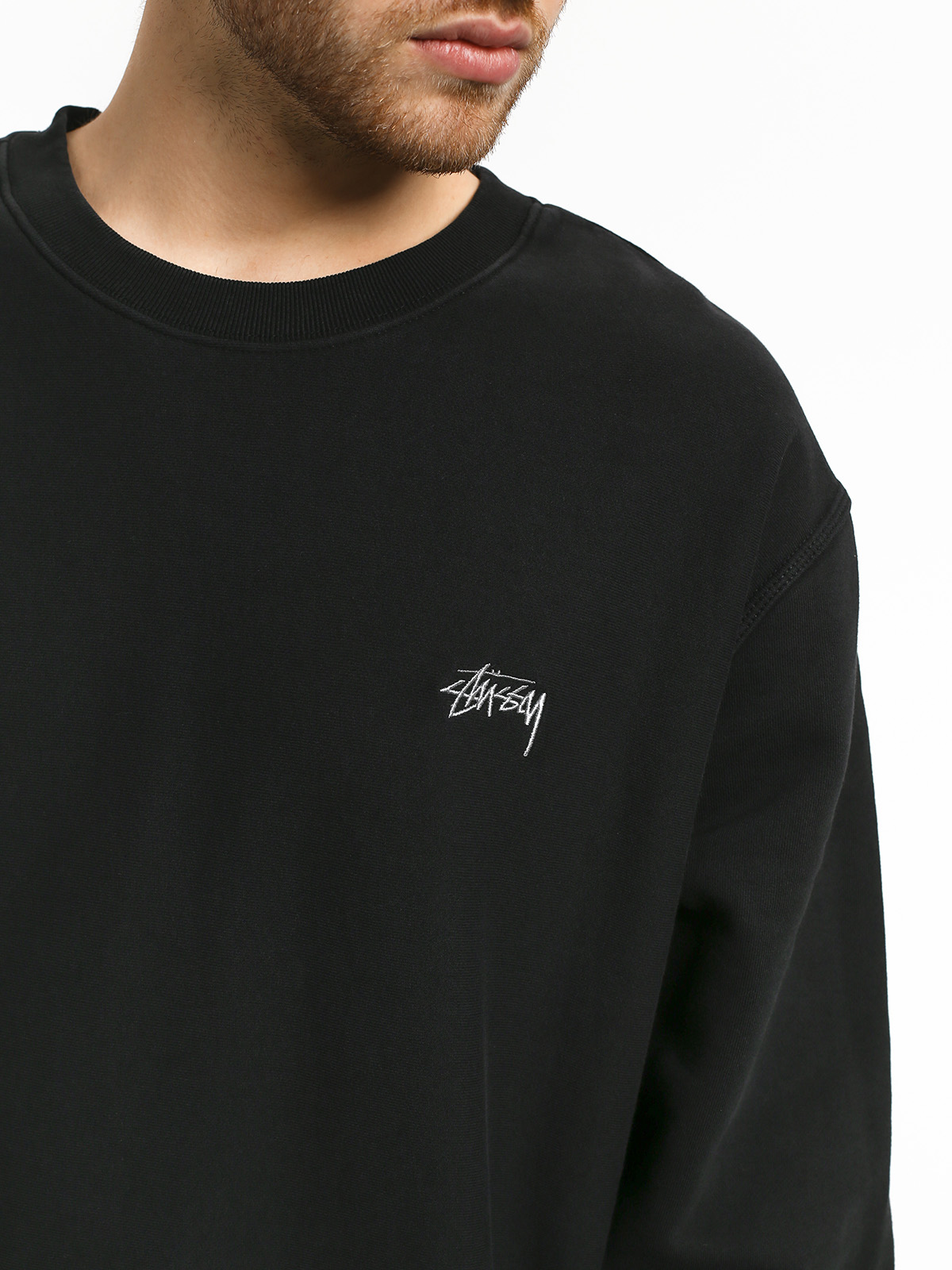 stussy stock logo crew sweat