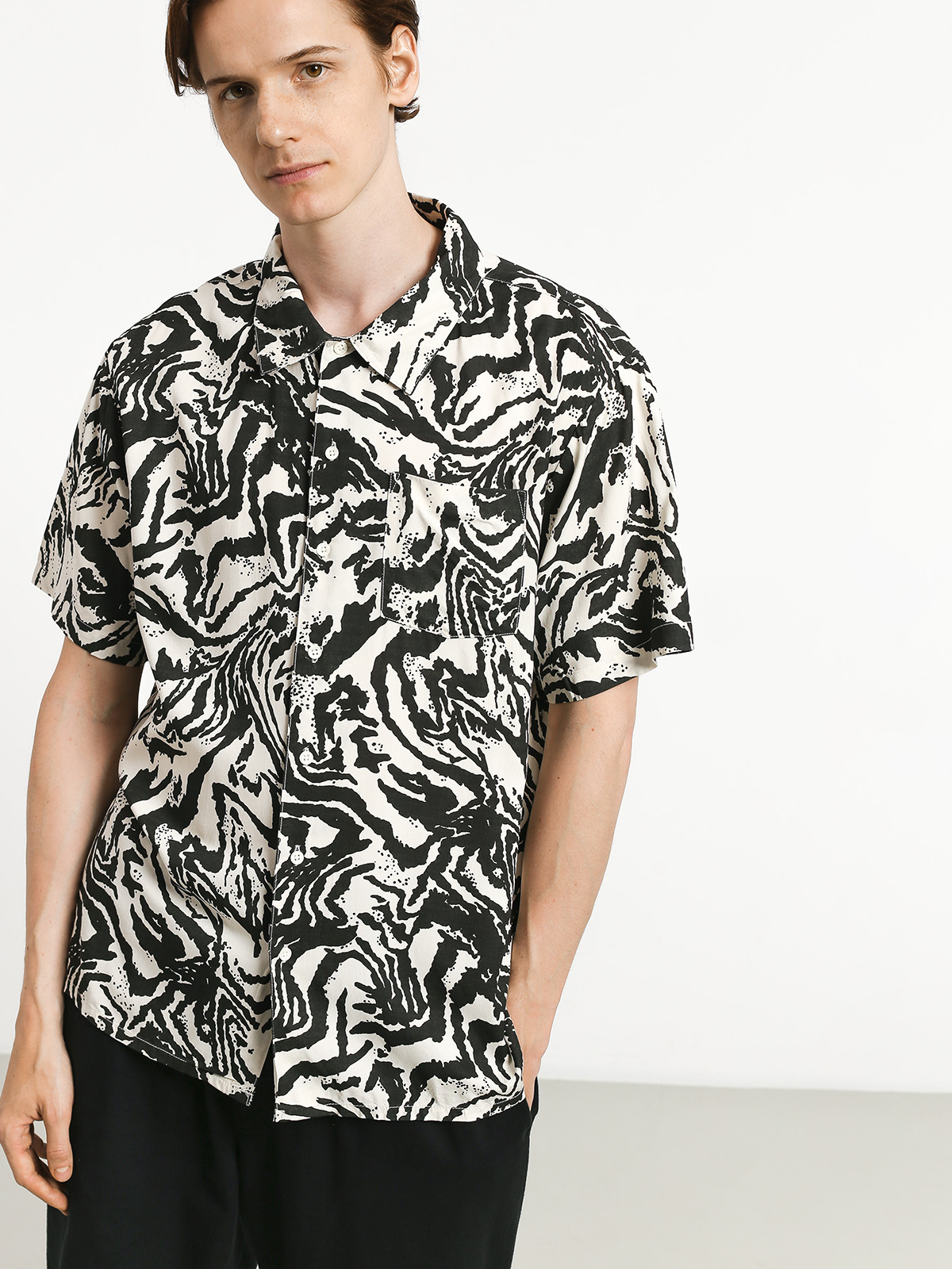 Brixton Lovitz Shirt (washed black/bone)