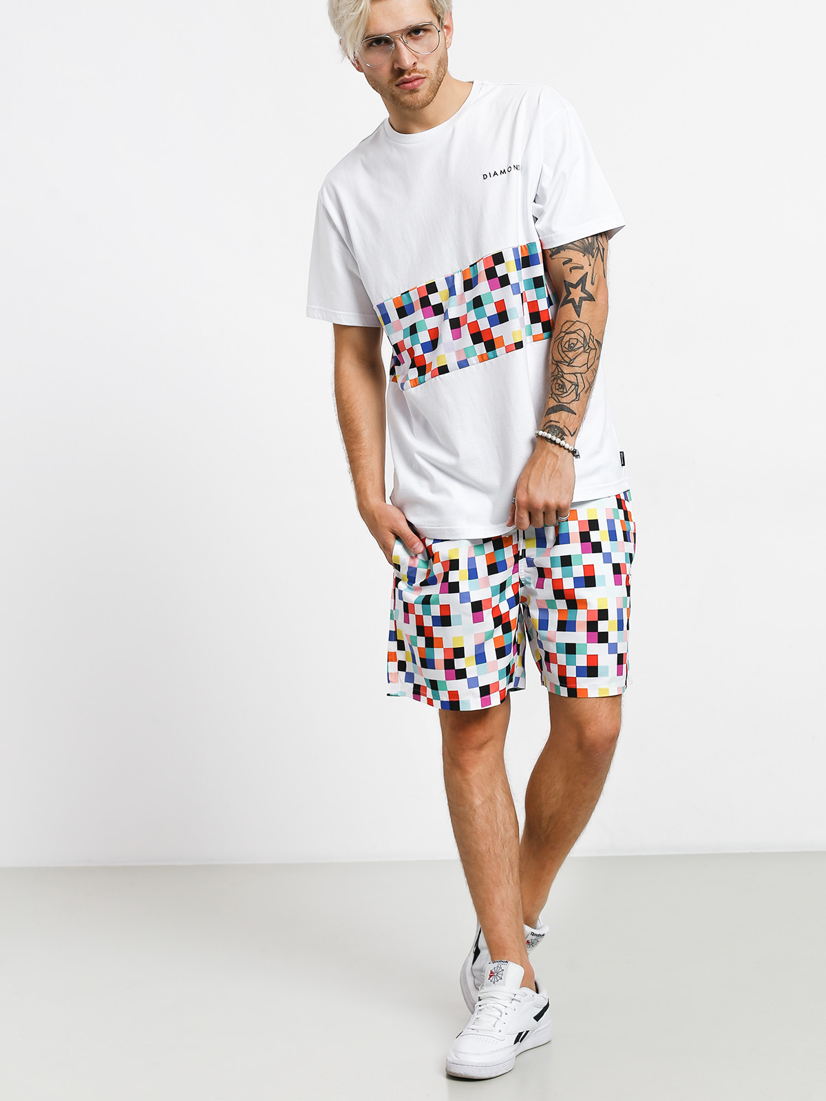 Pixel Board Shorts Boardshorts (white 