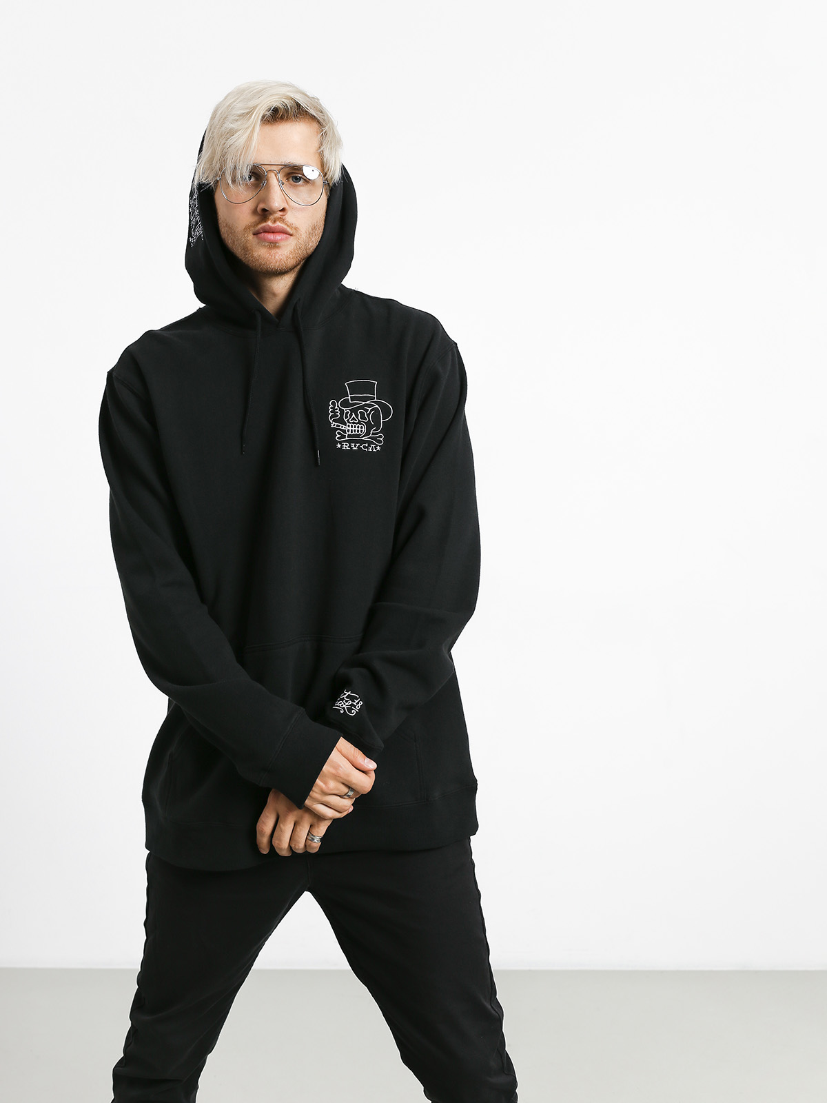 rvca hoodie black