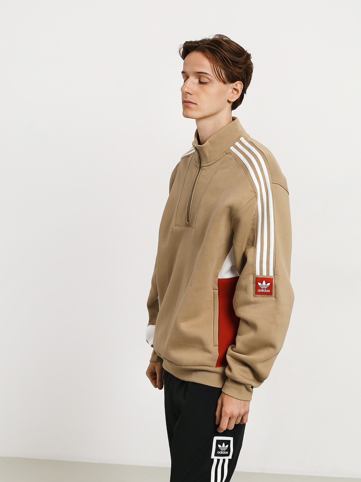 adidas modular flc 2 quarter zip sweatshirt