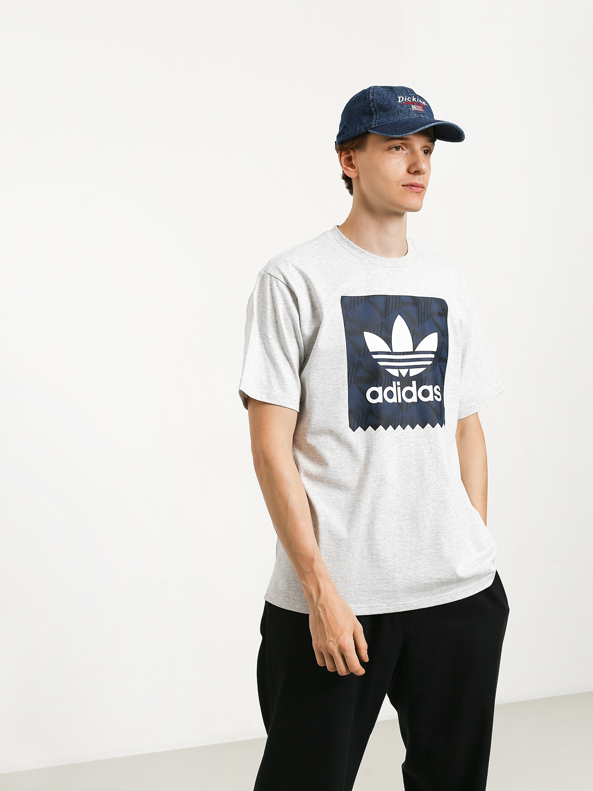 adidas Bb Print 1 T-shirt (light grey heather/black/collegiate navy/white)