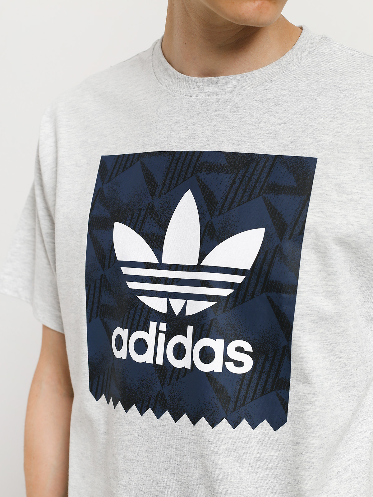 adidas Bb Print 1 T-shirt (light grey heather/black/collegiate navy/white)
