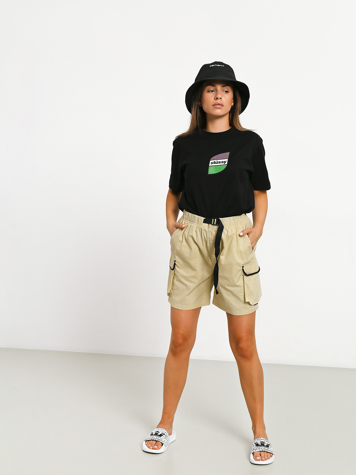 green short pants