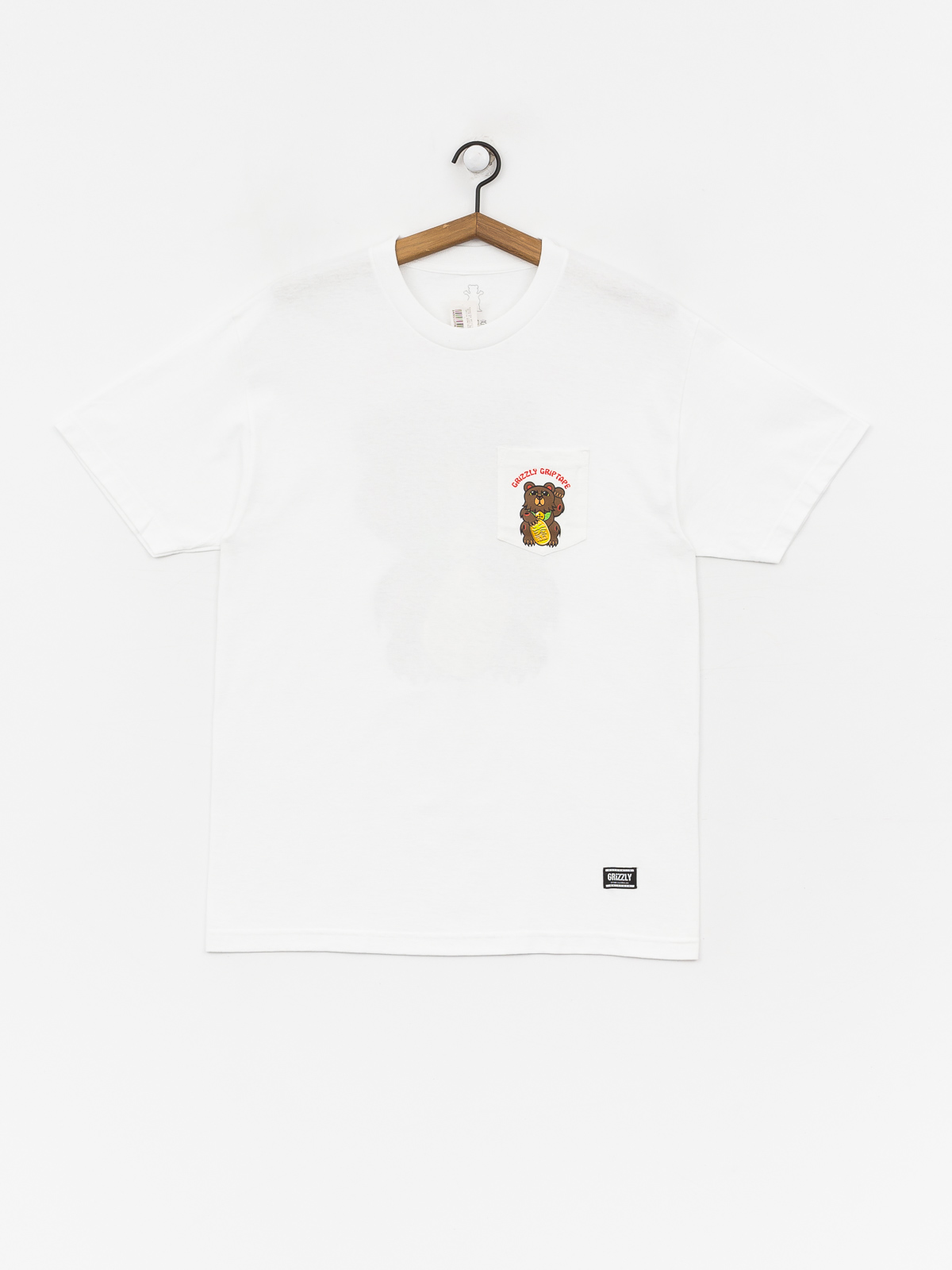 Grizzly Griptape Lucky Bear Pocket T-shirt (white)