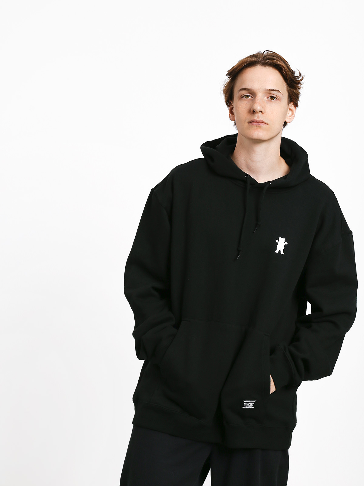 Grizzly Griptape Og Bear Embroidered HD Hoodie (black/white)