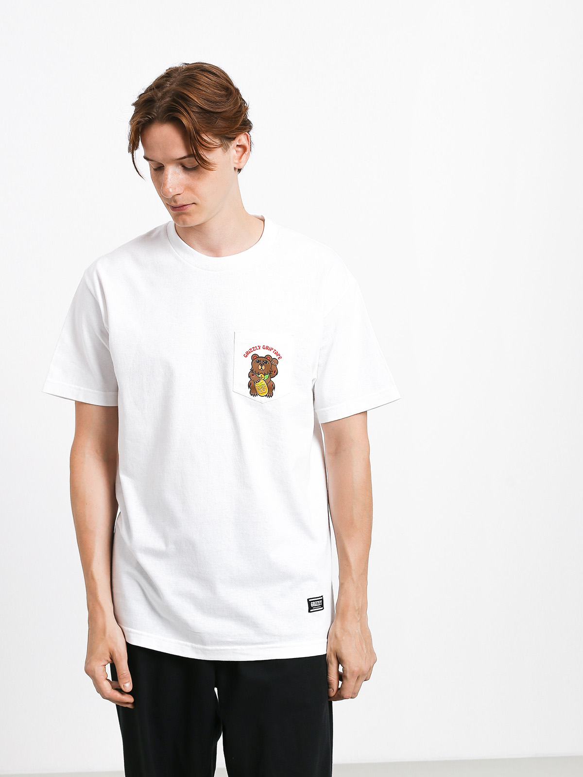 Grizzly Griptape Lucky Bear Pocket T-shirt (white)