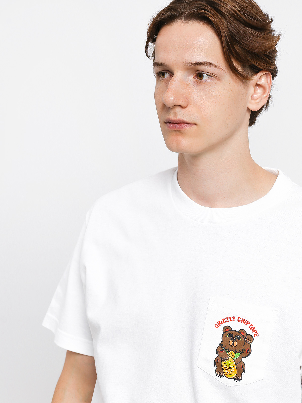 Grizzly Griptape Lucky Bear Pocket T-shirt (white)