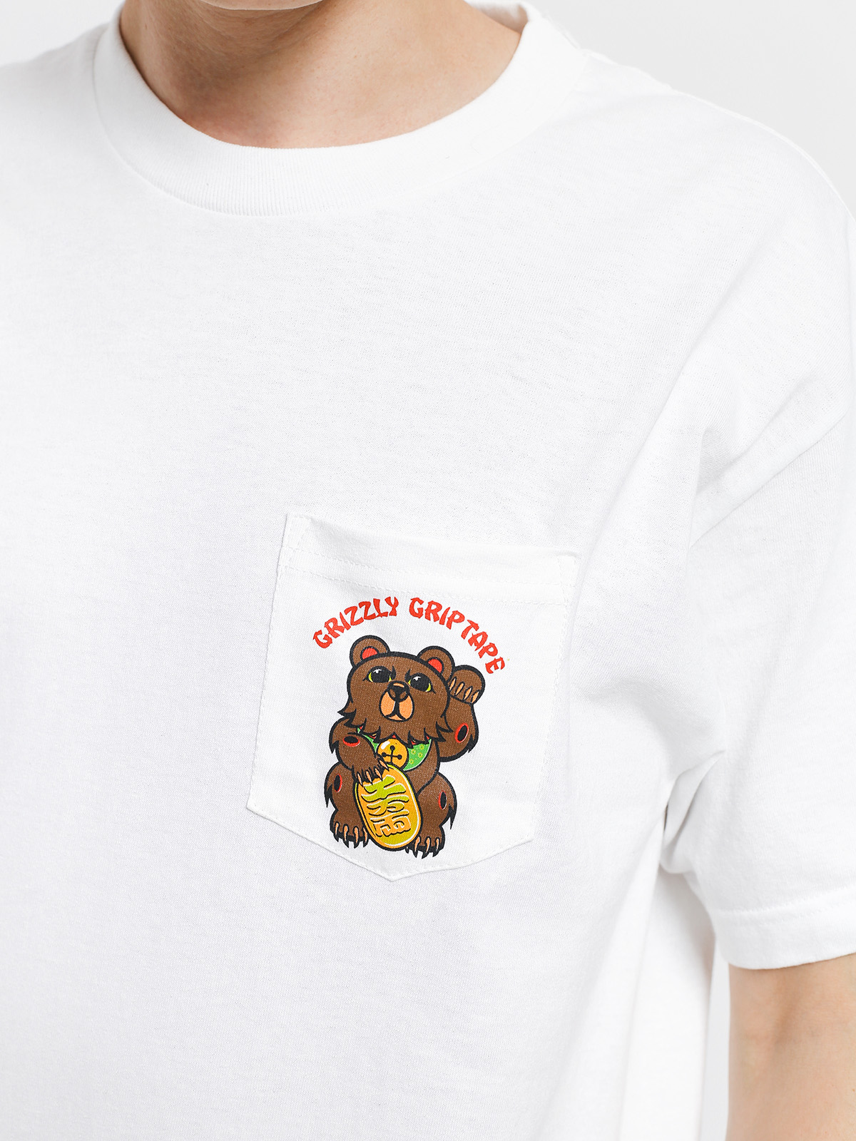 Grizzly Griptape Lucky Bear Pocket T-shirt (white)