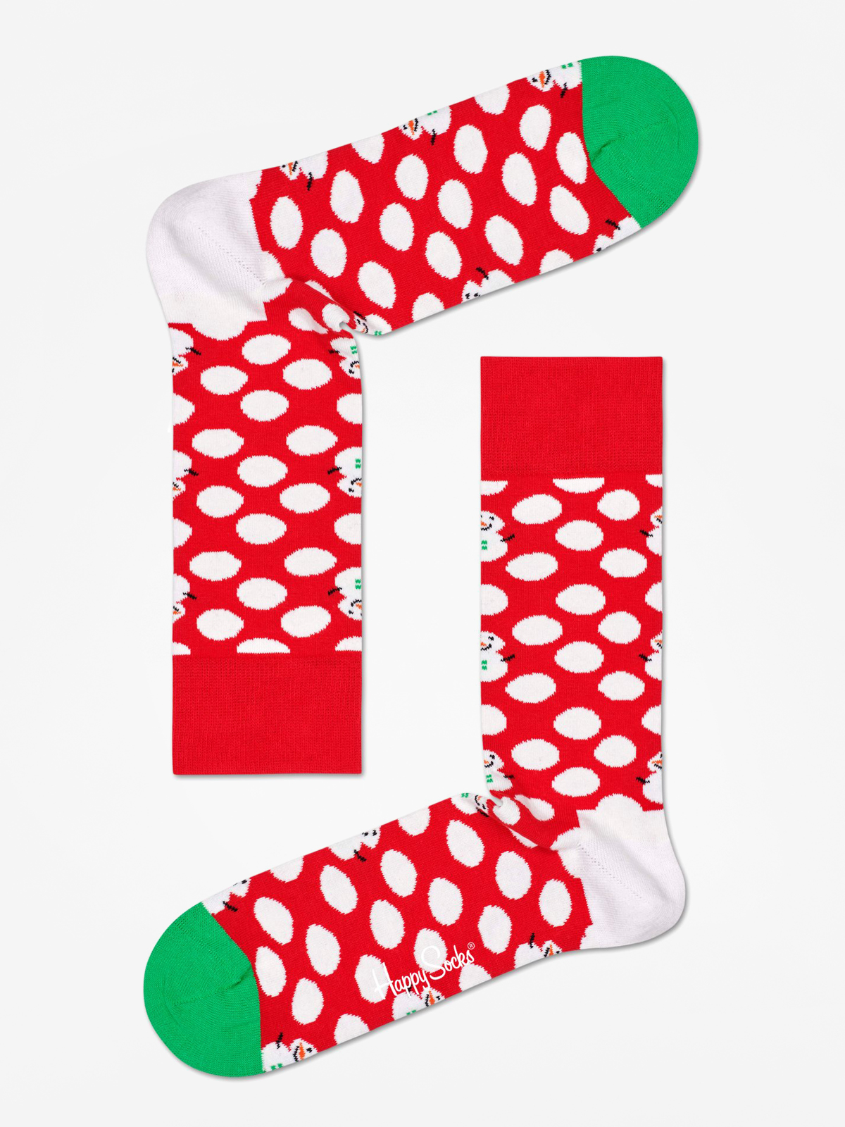 Happy Socks Big Dot Snowman Socks (red/white)