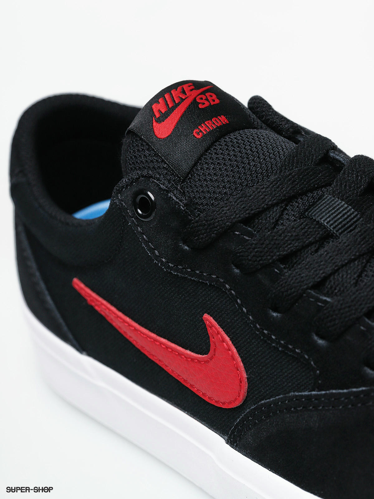 nike sb chron slr black & red shoes