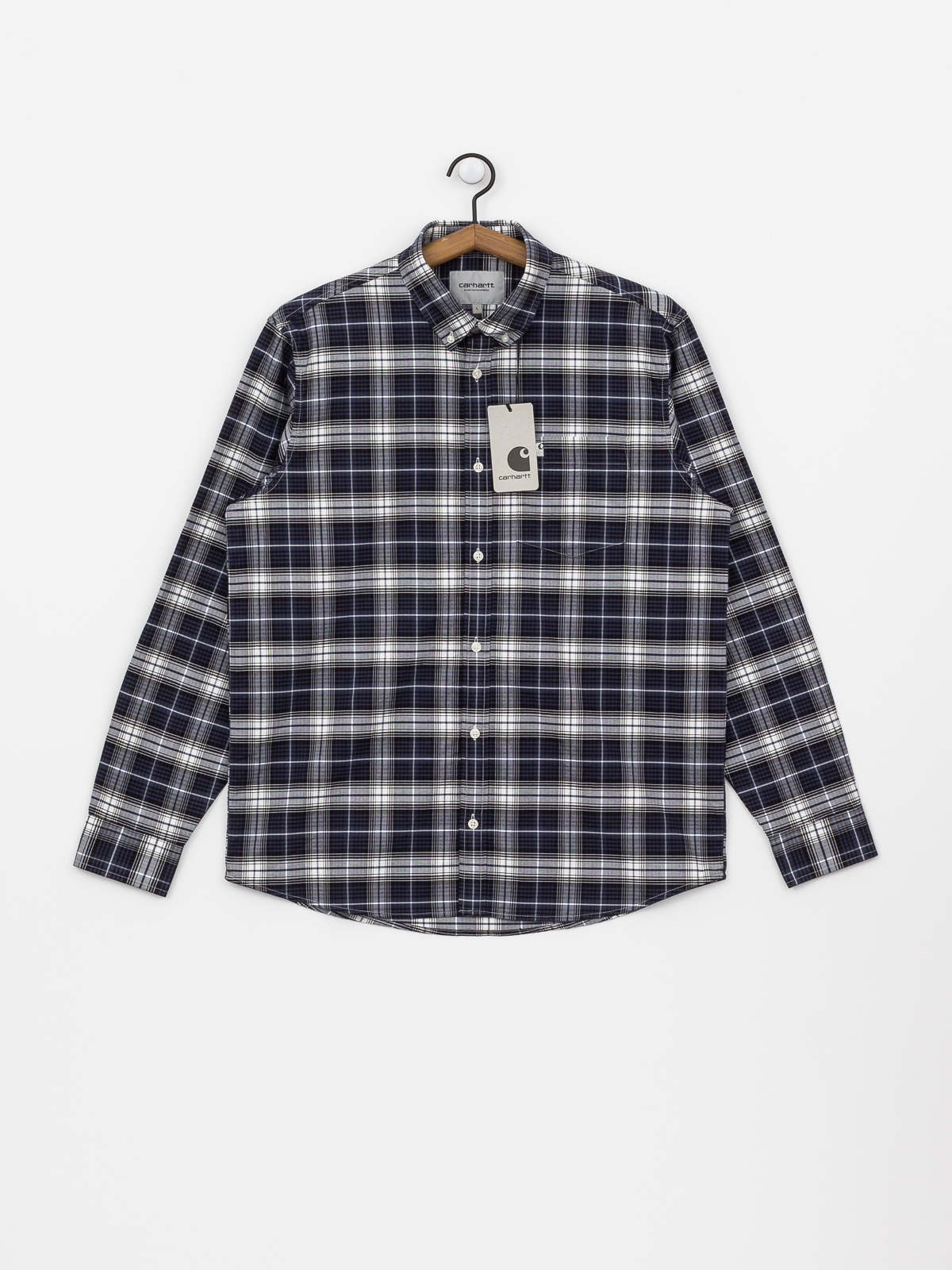 Carhartt WIP Longsleeve Linville Shirt - navy blue (linville check