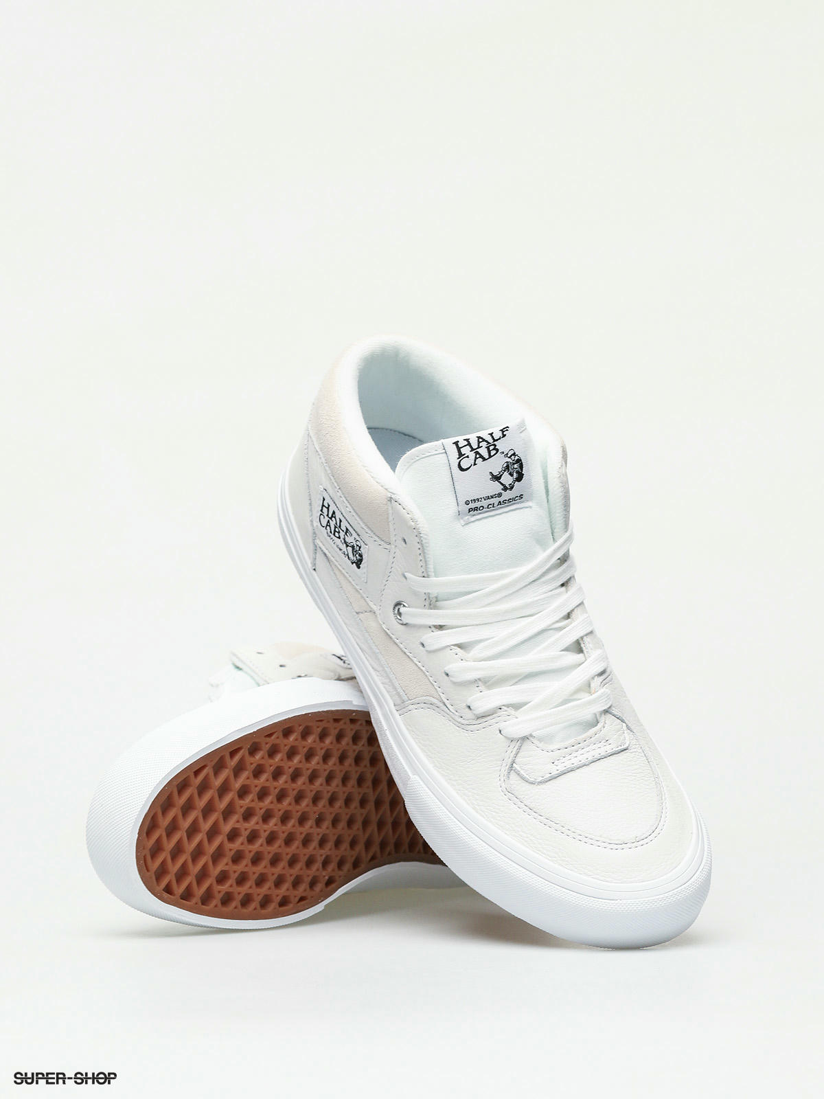 vans half cab white leather