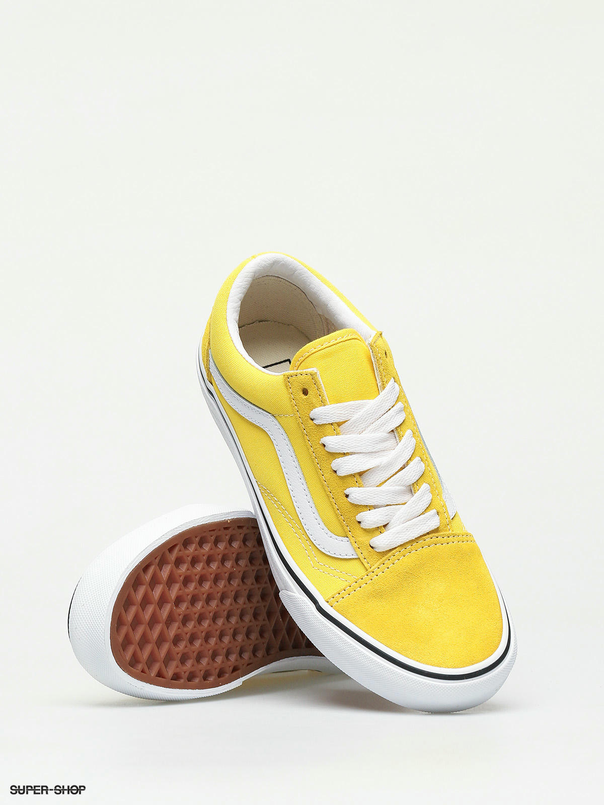 vans old skool yellow & true white skate shoes
