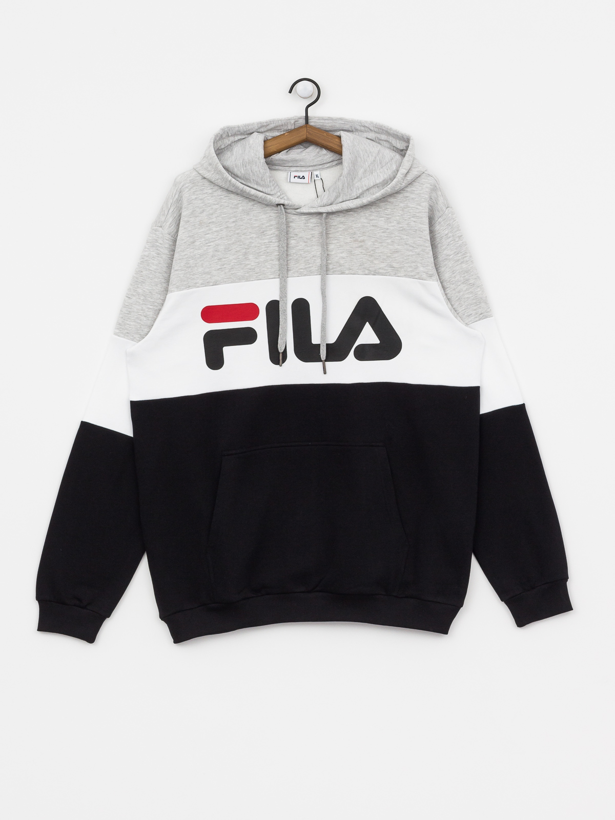 Fila Night Blocked HD Hoodie (light grey melange/black/bright white)