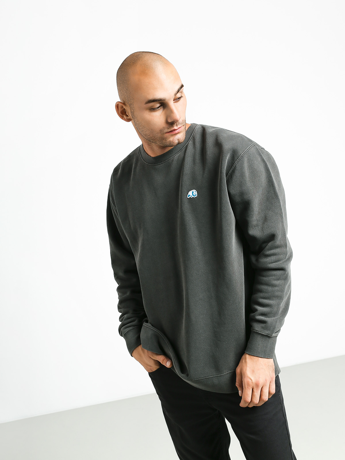 Enjoi Small Blue Panda Patch Sweatshirt (pigment black)