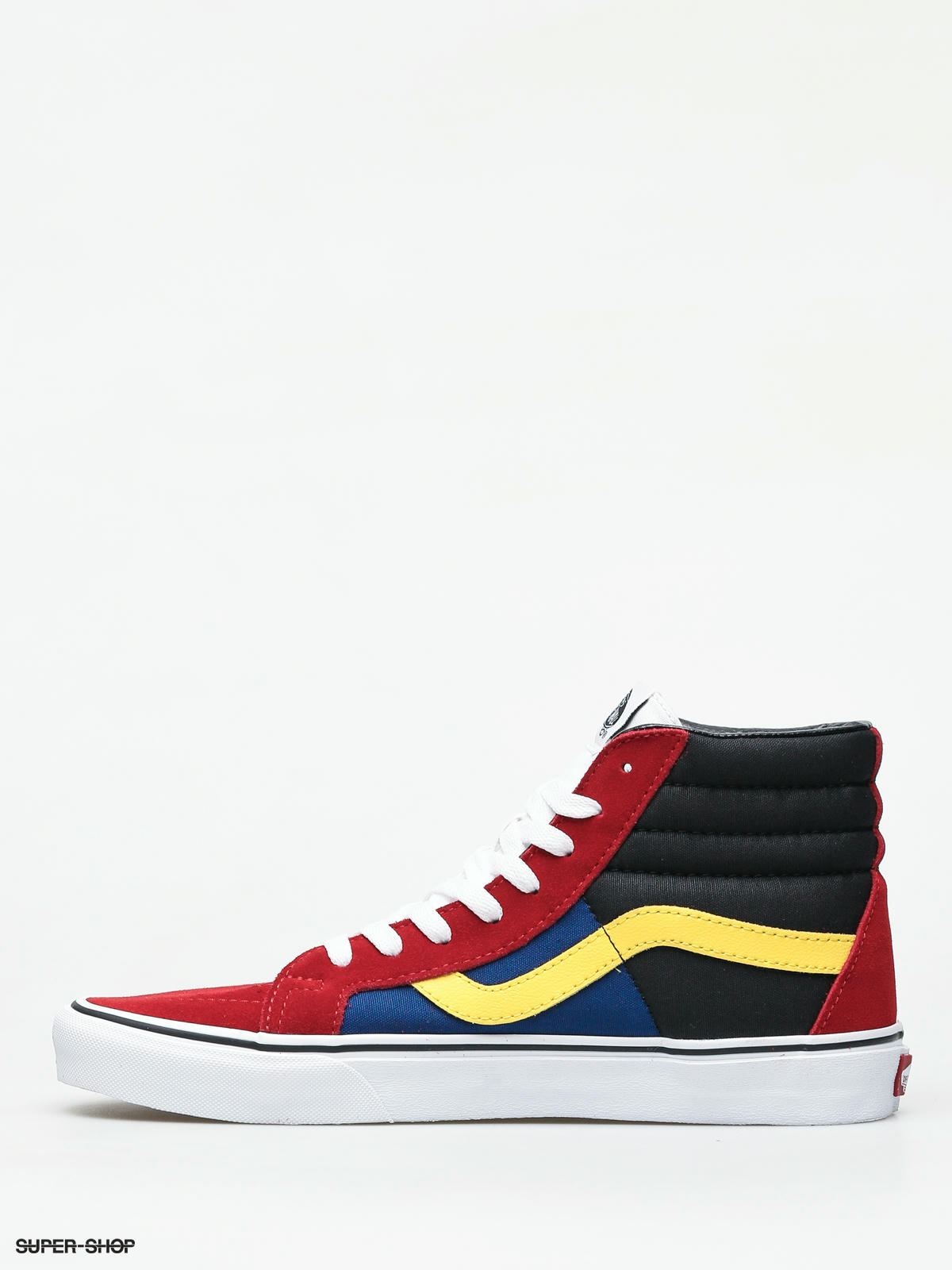 vans men sk8 hi reissue block red blue white