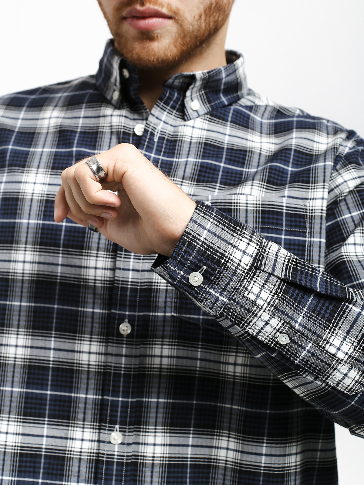 Carhartt WIP Longsleeve Linville Shirt (linville check blue/wax)