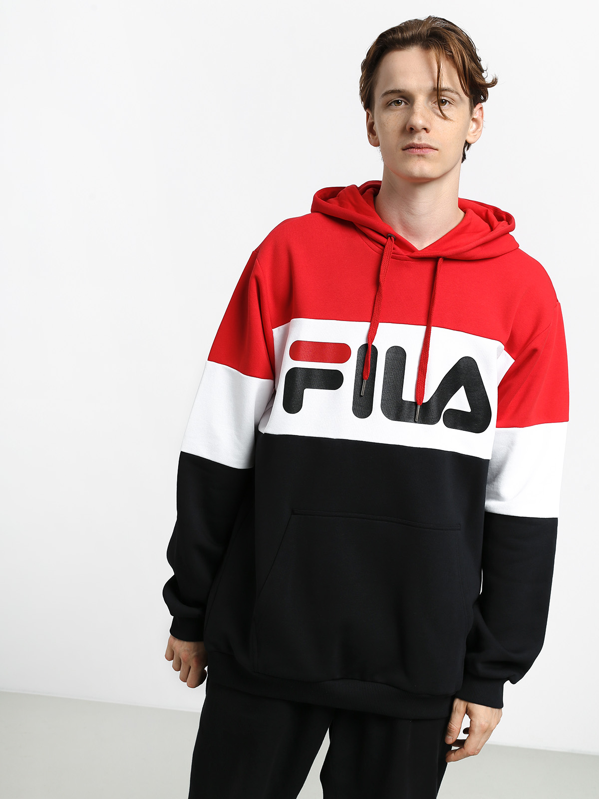 Fila Night Blocked HD Hoodie (true red/black/bright white)