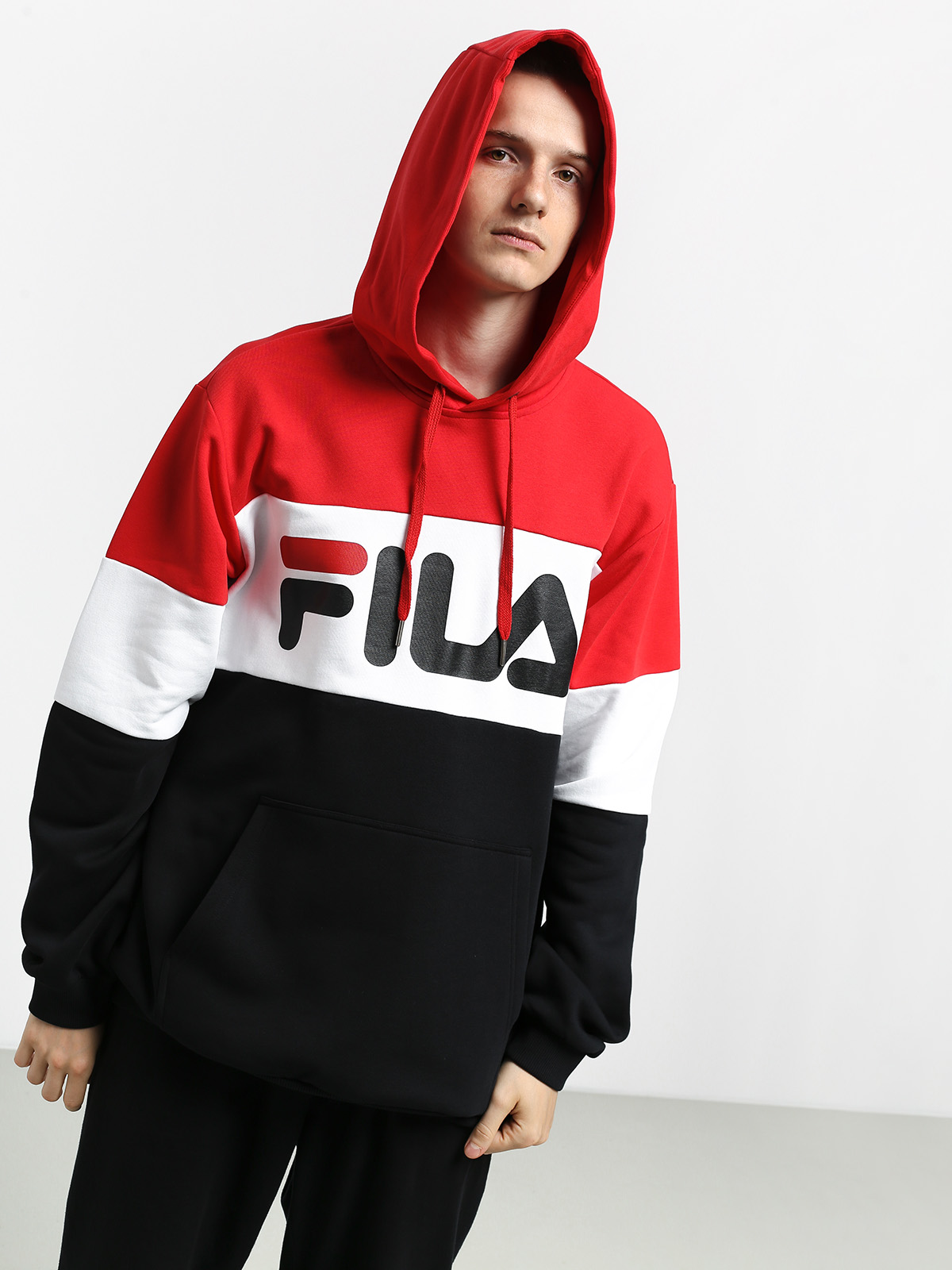 Fila Night Blocked HD Hoodie (true red/black/bright white)