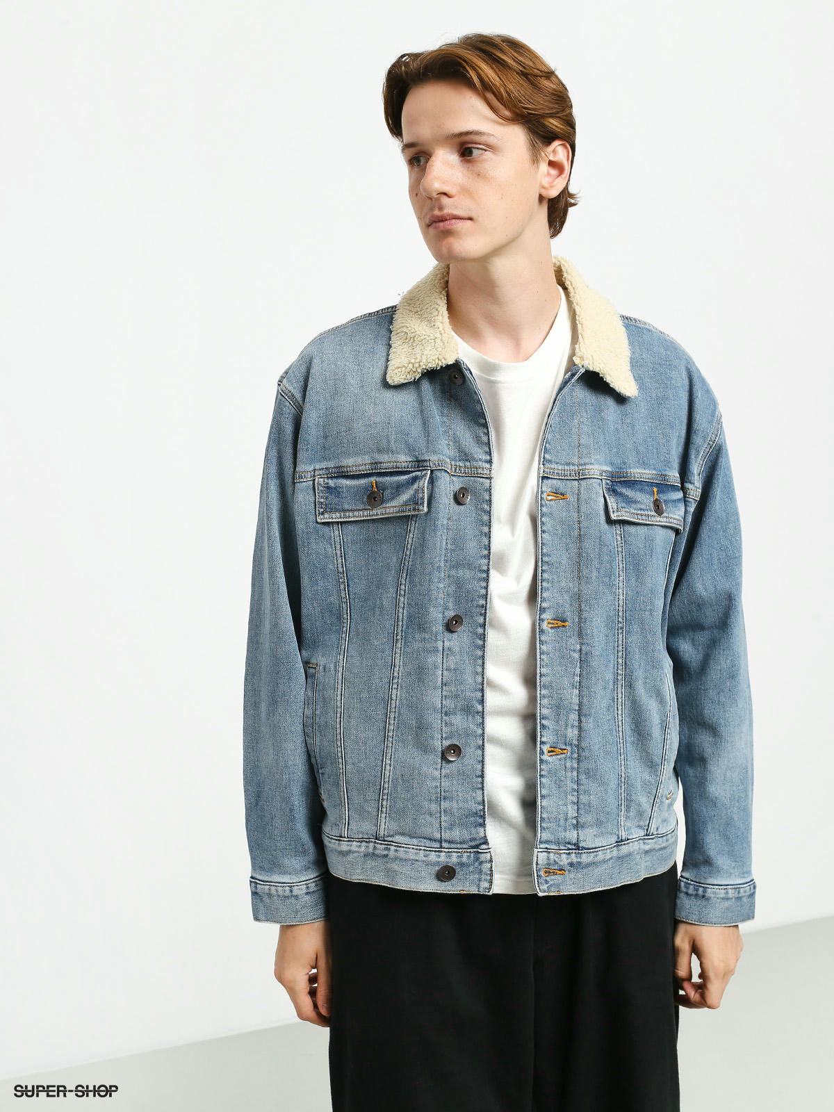 bdg sherpa denim trucker jacket