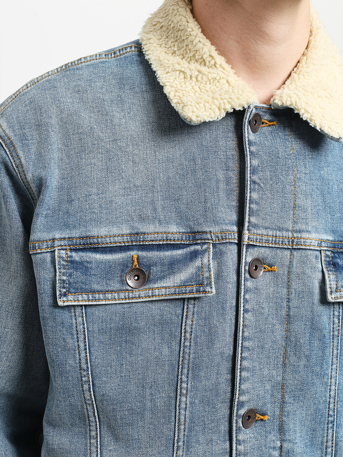 Quiksilver Denim Jacket Sherpa Jacket (blue used)